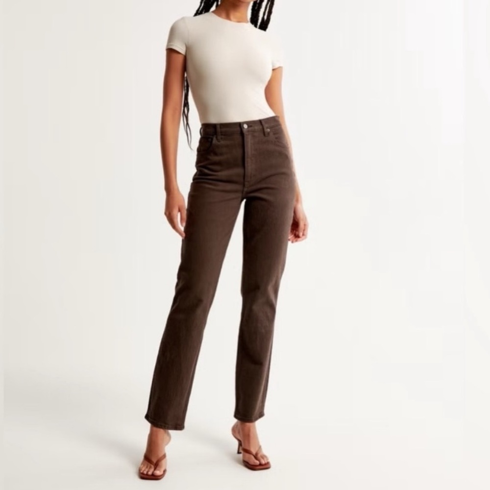 Abercrombie & Fitch the 90s straight leg curve love ultra high rise jeans 26xs